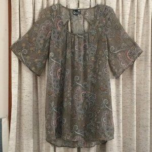 dress T Metallic Paisley Print Shift Dress